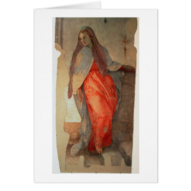 Annunciationen, specificerar av oskulden, c.1527 hälsningskort (Framsidan)