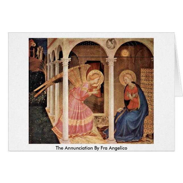 Annunciationen vid Fra Angelico Hälsningskort (Framsidan Horizontal)