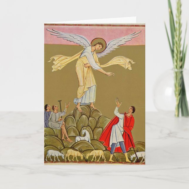 Annunciationen vid ledar- av Reichenauen skolar Helgkort (Framsida)