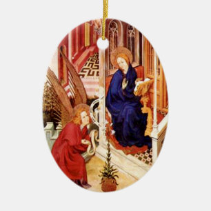 Annunciationen vid Melchior Broederlam jul Julgransprydnad Keramik
