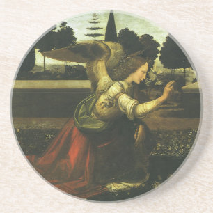 Annunering av Herren av Leonardo da Vinci Underlägg Sandsten