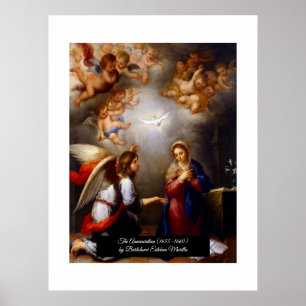 Annunktion av Bartolomé Esteban Murillo Poster