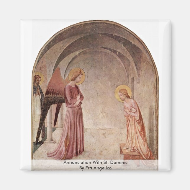 Annunktion med St. Dominic av Fra Angelico Magnet (Framsidan)