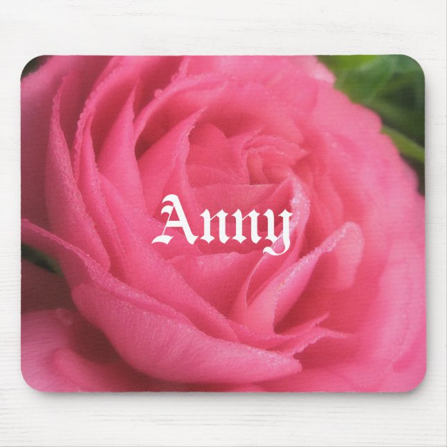 Anny  Rosa Blommigt Girls Namn Mousepad Musmatta (Framsidan)