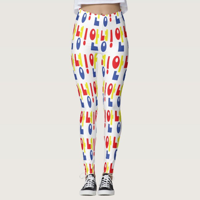 Annyeong! Koreanska Hi/Hej 안 녕 Hangul Language Leggings (Framsida)