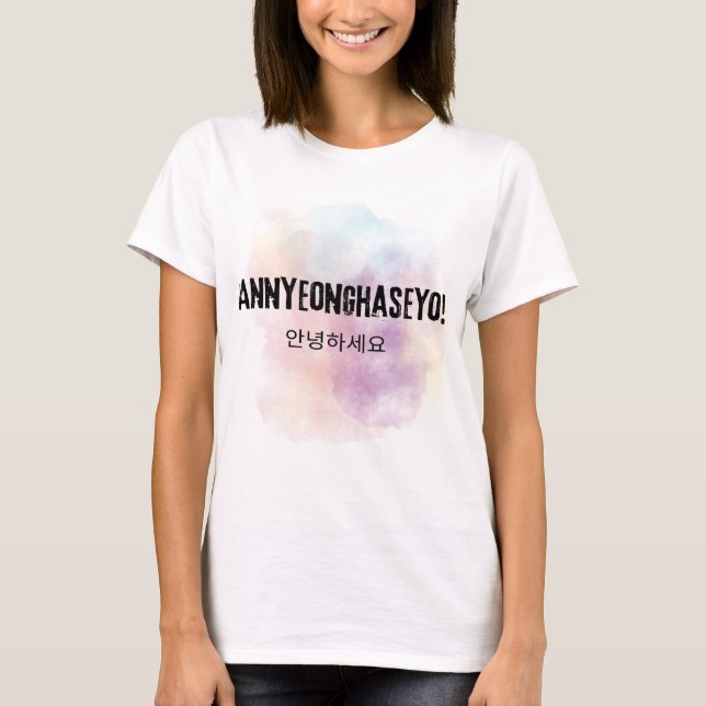 Annyeonghaseyo Hello korean T Shirt (Framsida)