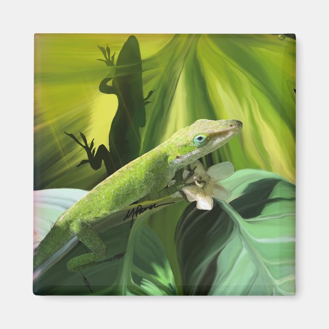 Anole Lizard Magnet (Framsidan)