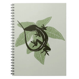 Anole Lizard på Löv—Design 3 Anteckningsbok