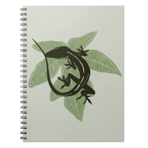 Anole Lizard på Löv—Design 3 Anteckningsbok