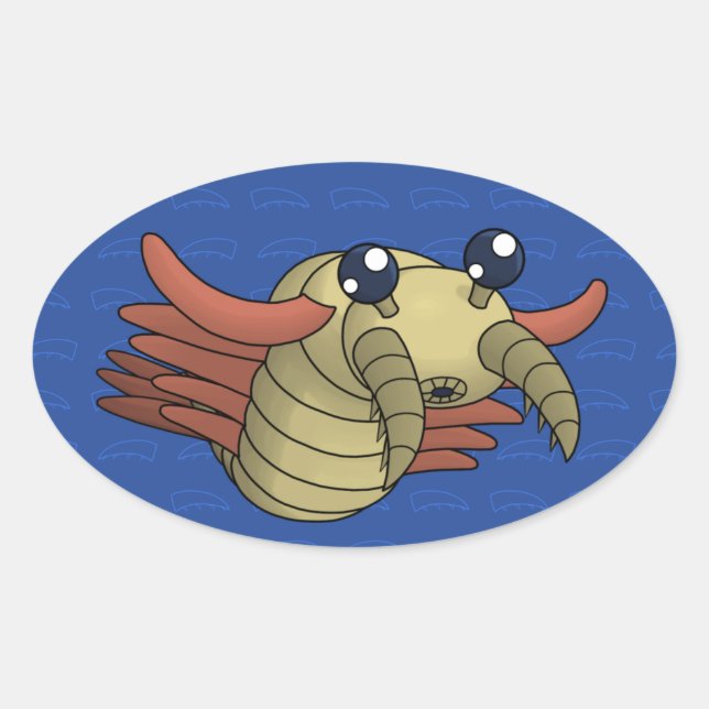 Anomalocaris- Ovanliga räkor Ovalt Klistermärke (Framsida)