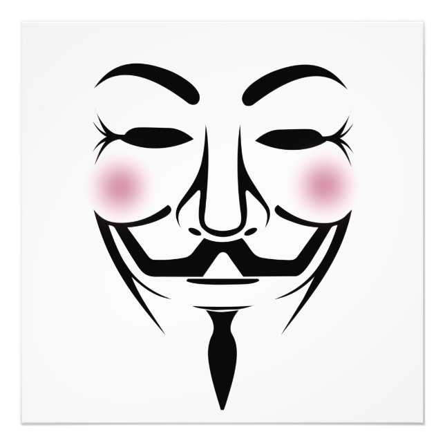 anonus mask vendetta hacker cyber internet hackt fototryck (Framsidan)