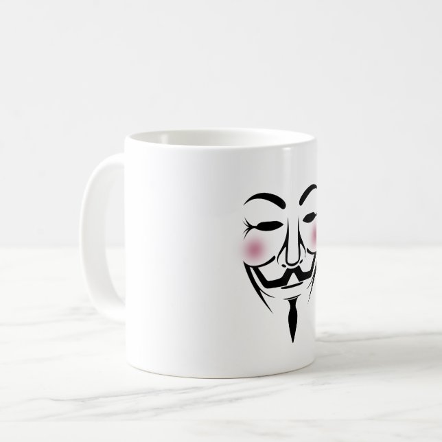 anonus mask vendetta hacker cyber internet hackt kaffemugg (Framsida vänster)
