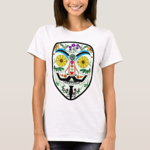 ANONYM konst för day of the dead 2 maskerar genas Tee