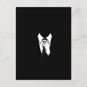 Anonym kostym och Tie Vykort