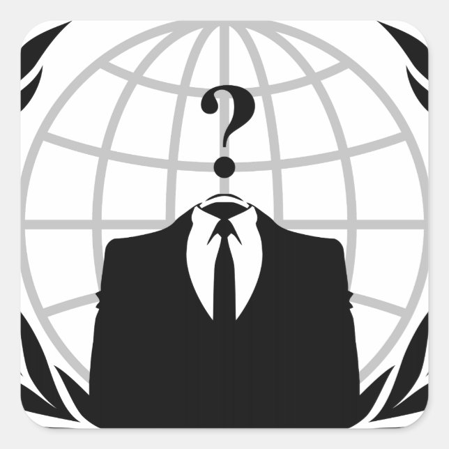 Anonym Logotyp Fyrkantigt Klistermärke (Framsida)