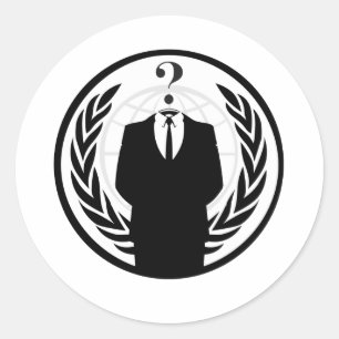 Anonym logotyp (klassikerstil) runt klistermärke