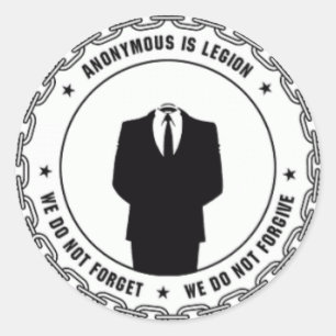 anonym logotyp runt klistermärke
