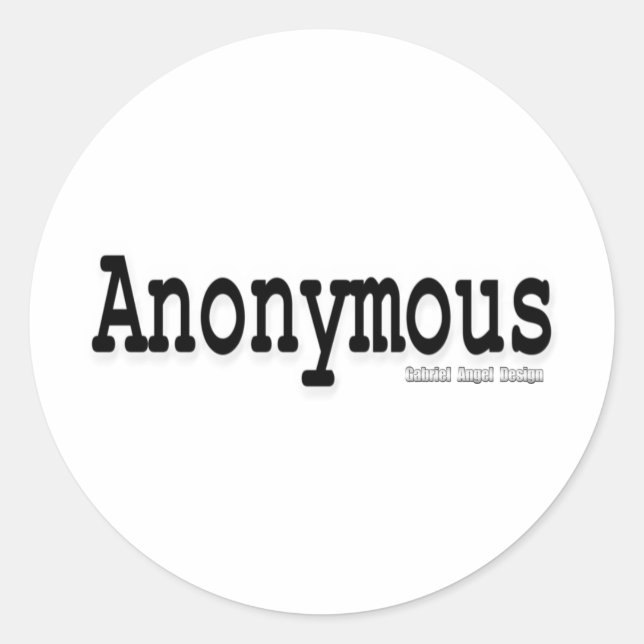 anonym runt klistermärke (Framsida)