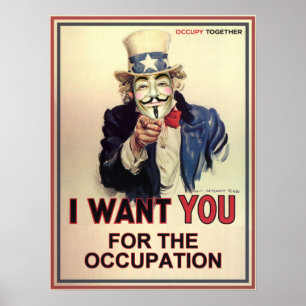 Anonym Sam vill ha dig för ockupationen Poster