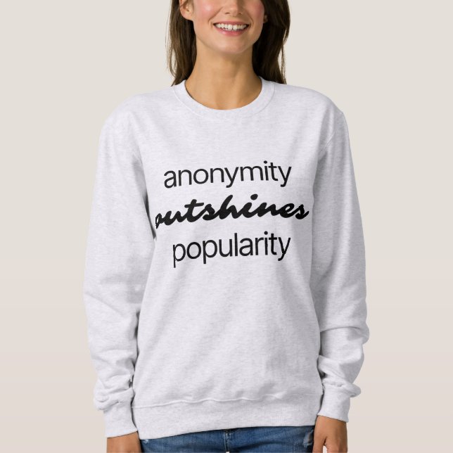 Anonymitet Kvinnors vanliga sötskjorta T Shirt (Framsida)