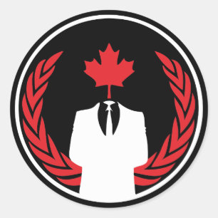 Anonymous Canada Black Sticker Runt Klistermärke