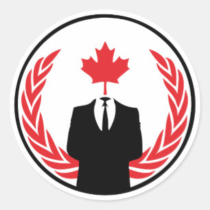 Anonymous Canada Sticker Runt Klistermärke