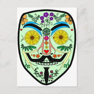 ANONYMOUS Day of the dead 2 Art Anon Mask 4 Chan Vykort