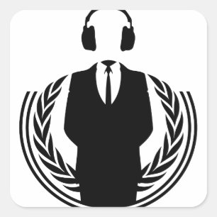 Anonymous DJ Fyrkantigt Klistermärke