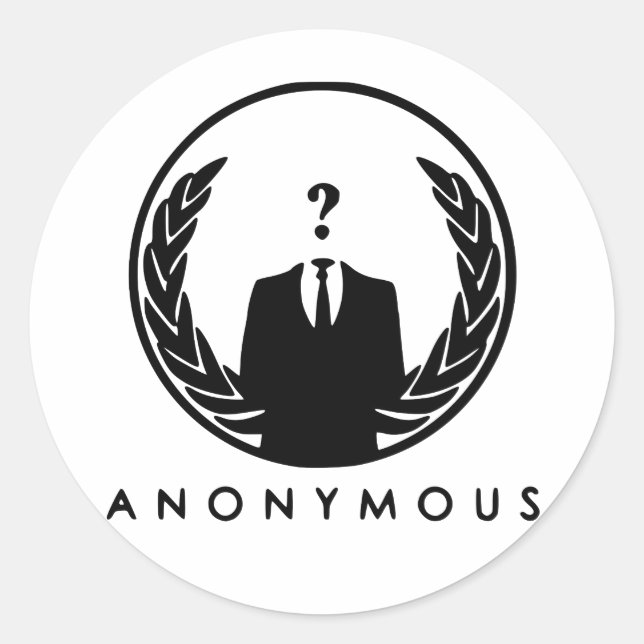 Anonymous Logo Runt Klistermärke (Framsida)