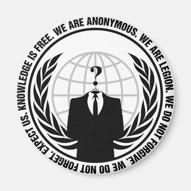 anonymous logo with slogan magnet (Framsidan)