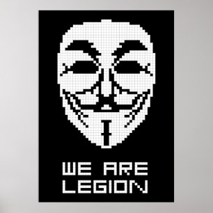 Anonymt att vi är legionärsaktig pixelkonst poster