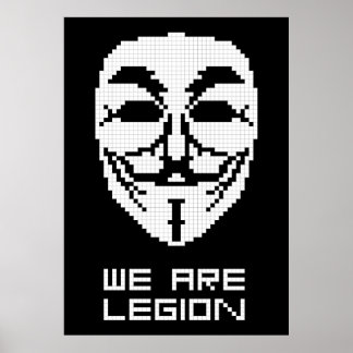 Anonymt att vi är legionärsaktig pixelkonst poster