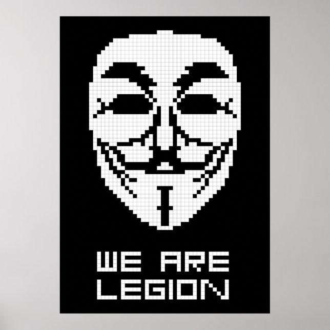 Anonymt att vi är legionärsaktig pixelkonst poster (Framsidan)
