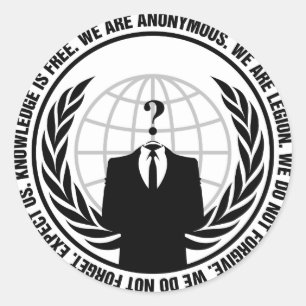 Anonymt emblem runt klistermärke