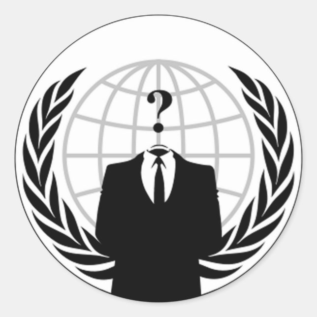 Anonymt Flagga Round Stickers Runt Klistermärke (Framsida)