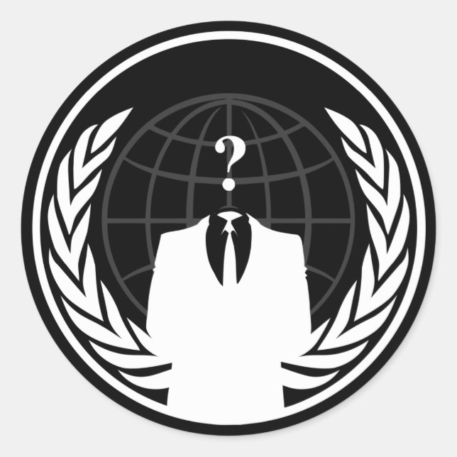 Anonymt Internationell Black Sticker Runt Klistermärke (Framsida)
