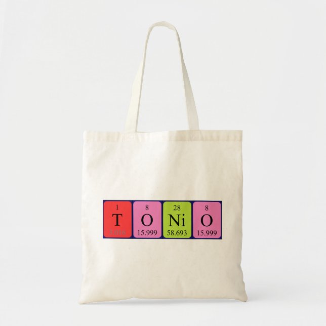 Anoo Periodisk bord namn tote bag Tygkasse (Framsidan)