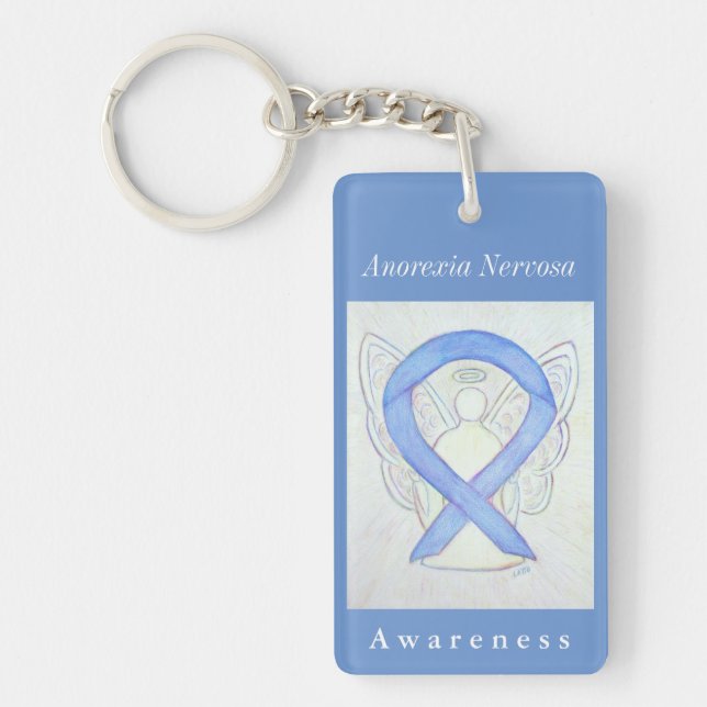 Anorexia Nervosa Awareness Ribbon Angel Keychain (Framsidan)