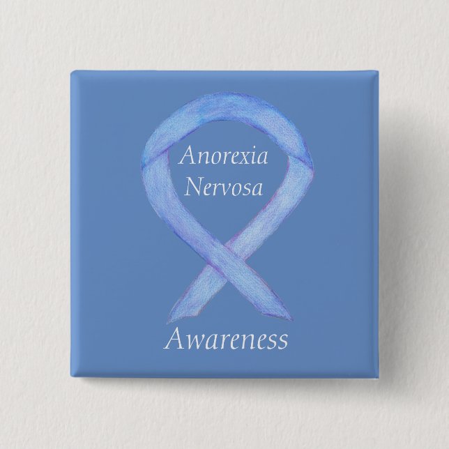 Anorexia Nervosa Awareness Ribbon Anpassningsbar P Knapp (Framsida)