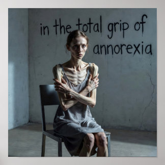 Anorexiamedvetenhet stödmeddelandeaffisch poster