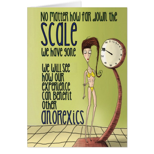 "Anorexic skalaa" roligt nykterhetkort Hälsningskort (Framsidan)