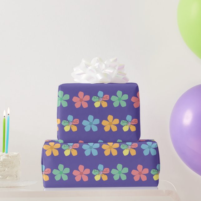 Anorlunda Inte Mindre Autism Färgrik Blommig Livli Presentpapper (Festgåvor)