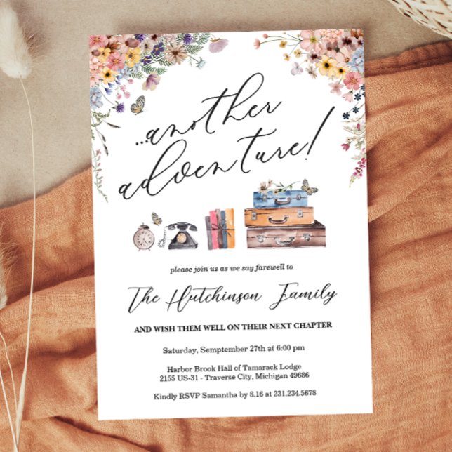 Another Adventure Going Away Party Invitation Inbjudningar (Another Adventure Going Away Party Invitation)