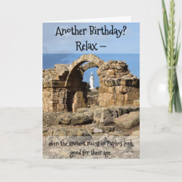 Another Birthday?  Card with Paphos ancient ruins Kort