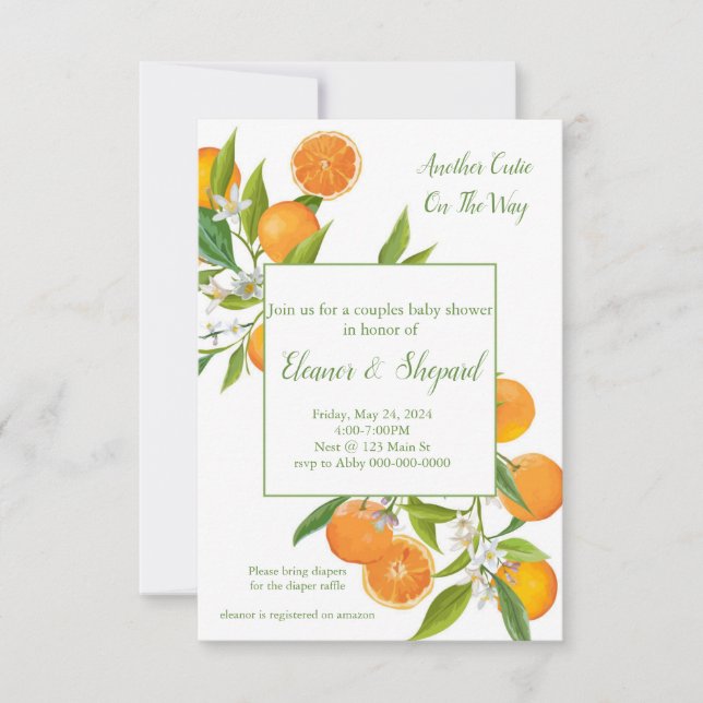 another cutie on the way invitation inbjudningar (Framsida)