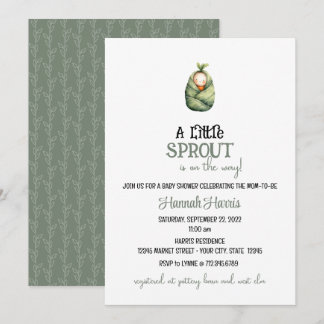 Another Little Sprout on the Way Baby Invitation Inbjudningar