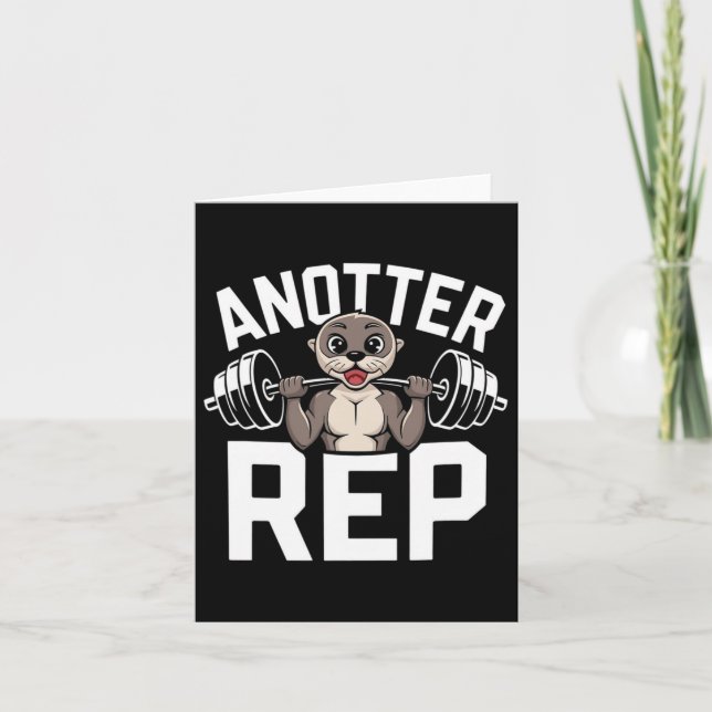 Anotter Rep. - Funny Bodybuilding Otter Fitness Kort (Framsida)
