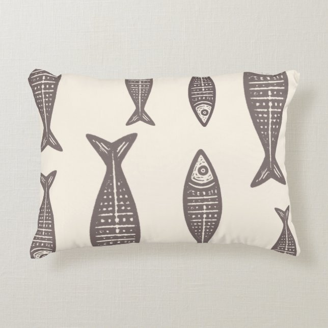 Anouke Coastal Fish / Driftwood Taupe Prydnadskudde (Framsidan)