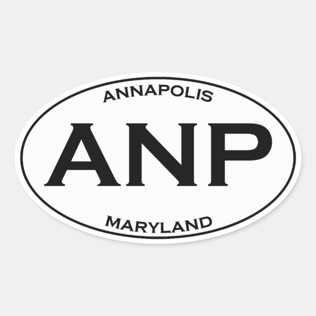 ANP - Annapolis Maryland Ovalt Klistermärke (Framsida)