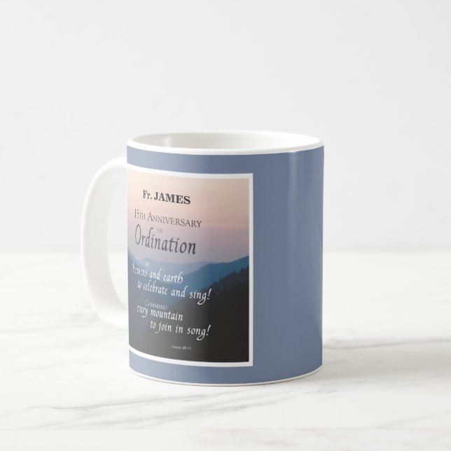 Anpassa 15-årsdagen Gratulerar för beställning Kaffemugg (Framsida vänster)
